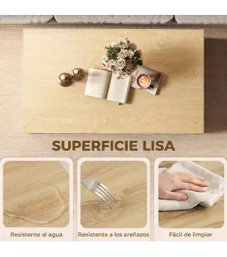 Mesa baja para Salón con Compartimento para Salón Sala de Estar 95x55x50 cm Natural y Blanco