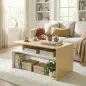 Mesa baja para Salón con Compartimento para Salón Sala de Estar 95x55x50 cm Natural y Blanco