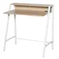 Escritorio Mesa de Ordenador 84x45x85cm con Encimera de Madera y Patas de Metal Estilo Moderno para Oficina Roble