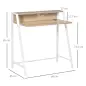 Escritorio Mesa de Ordenador 84x45x85cm con Encimera de Madera y Patas de Metal Estilo Moderno para Oficina Roble