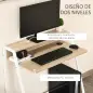 Escritorio Mesa de Ordenador 84x45x85cm con Encimera de Madera y Patas de Metal Estilo Moderno para Oficina Roble