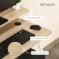 Escritorio Mesa de Ordenador 84x45x85cm con Encimera de Madera y Patas de Metal Estilo Moderno para Oficina Roble