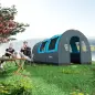 Tienda de Campaña Plegable para 3 Personas con 2 Habitaciones y Bolsa de Transporte Impermeable 480x260x200 cm Gris