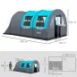 Tienda de Campaña Plegable para 3 Personas con 2 Habitaciones y Bolsa de Transporte Impermeable 480x260x200 cm Gris