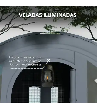 Tienda de Campaña Plegable para 3 Personas con 2 Habitaciones y Bolsa de Transporte Impermeable 480x260x200 cm Gris