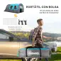 Tienda de Campaña Plegable para 3 Personas con 2 Habitaciones y Bolsa de Transporte Impermeable 480x260x200 cm Gris