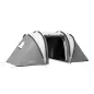 Tienda de Camping Familiar para 4-5 Personas con 2 Habitaciones Separadas Puertas y Ventanas 450x220x180 cm Gris