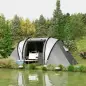 Tienda de Camping Familiar para 4-5 Personas con 2 Habitaciones Separadas Puertas y Ventanas 450x220x180 cm Gris