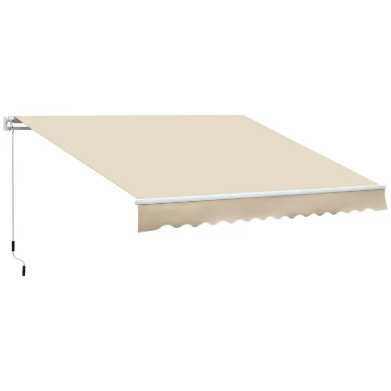 Toldo para Balcón 350x250 cm con Manivela de Metal Impermeable y Anti-UV para Jardín Terraza Ventanas Crema
