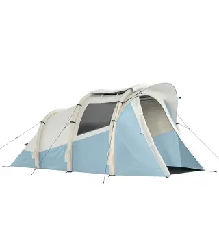 Tienda Campaña Inflable 2-3 Personas con Bomba Dormitorio y Zona de Estar Impermeable 3000 mm Montaje Rápido Azul Claro