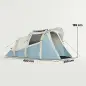 Tienda Campaña Inflable 2-3 Personas con Bomba Dormitorio y Zona de Estar Impermeable 3000 mm Montaje Rápido Azul Claro
