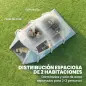 Tienda Campaña Inflable 2-3 Personas con Bomba Dormitorio y Zona de Estar Impermeable 3000 mm Montaje Rápido Azul Claro