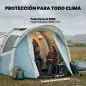 Tienda Campaña Inflable 2-3 Personas con Bomba Dormitorio y Zona de Estar Impermeable 3000 mm Montaje Rápido Azul Claro