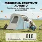Tienda Campaña Inflable 2-3 Personas con Bomba Dormitorio y Zona de Estar Impermeable 3000 mm Montaje Rápido Azul Claro