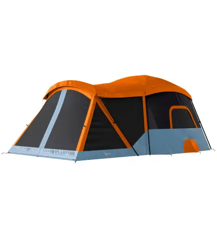 Tienda de Campaña Familiar Tipo Túnel para 4 Personas con 2 Habitaciones Puertas Tragaluces Impermeable Fácil Montaje
