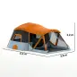 Tienda de Campaña Familiar Tipo Túnel para 4 Personas con 2 Habitaciones Puertas Tragaluces Impermeable Fácil Montaje
