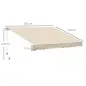 Toldo para Balcón 350x250 cm con Manivela de Metal Impermeable y Anti-UV para Jardín Terraza Ventanas Crema