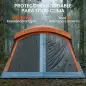 Tienda de Campaña Familiar Tipo Túnel para 4 Personas con 2 Habitaciones Puertas Tragaluces Impermeable Fácil Montaje