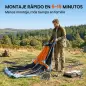 Tienda de Campaña Familiar Tipo Túnel para 4 Personas con 2 Habitaciones Puertas Tragaluces Impermeable Fácil Montaje
