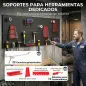 4 Paneles de Herramientas de Pared 38 Piezas cada panel 60x40 cm con Ganchos y Estantes Negro y Rojo