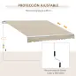 Toldo para Balcón 350x250 cm con Manivela de Metal Impermeable y Anti-UV para Jardín Terraza Ventanas Crema