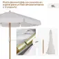 Sombrilla Terraza Exterior Ø325 cm Sombrilla de Jardín con Sistema de Polea Techo Ventilado 8 Varillas de Bambú y Poste de Mader