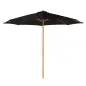 Sombrilla Terraza Exterior Ø300 cm Sombrilla de Jardín con Sistema de Polea Techo Ventilado y Poste Desmontable de Madera Paraso