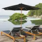Sombrilla Terraza Exterior Ø300 cm Sombrilla de Jardín con Sistema de Polea Techo Ventilado y Poste Desmontable de Madera Paraso