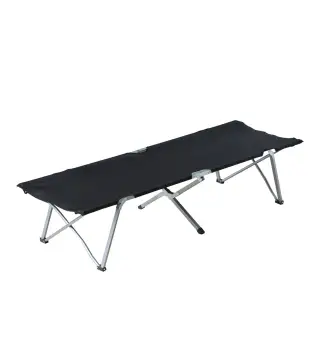 Cama de Acampada Plegable de Tela Oxford 600D con Marco Metálico Carga 136 kg para Playa Senderismo 193x64x40 cm Negro