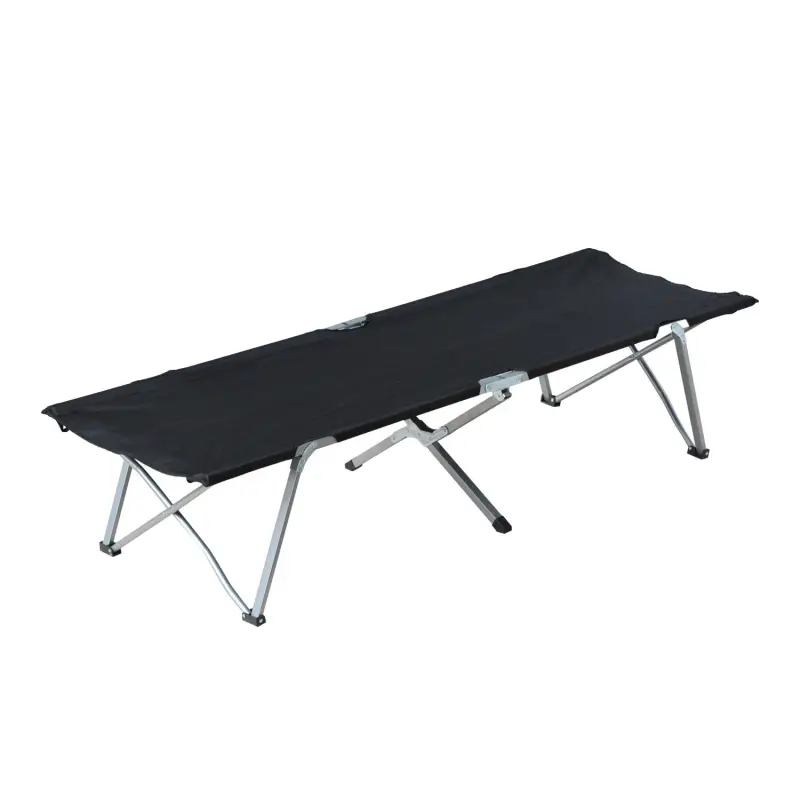 Cama de Acampada Plegable de Tela Oxford 600D con Marco Metálico Carga 136 kg para Playa Senderismo 193x64x40 cm Negro