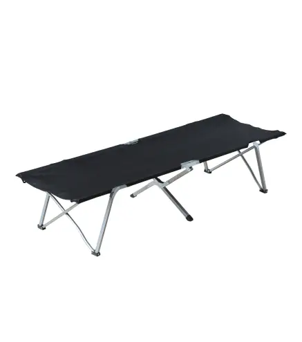 Cama de Acampada Plegable de Tela Oxford 600D con Marco Metálico Carga 136 kg para Playa Senderismo 193x64x40 cm Negro