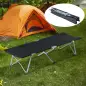 Cama de Acampada Plegable de Tela Oxford 600D con Marco Metálico Carga 136 kg para Playa Senderismo 193x64x40 cm Negro