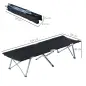 Cama de Acampada Plegable de Tela Oxford 600D con Marco Metálico Carga 136 kg para Playa Senderismo 193x64x40 cm Negro