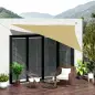 Toldo Vela Triangular 3x3x3 m Vela de Sombra para Jardín Patio Terraza HDPE Anti UV y Transpirable Color Arena