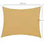 Toldo Vela Rectangular 4x3 m Vela de Sombra para Jardín Patio Terraza HDPE Anti UV y Transpirable Color Arena