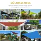 Toldo Vela Rectangular 4x3 m Vela de Sombra para Jardín Patio Terraza HDPE Anti UV y Transpirable Color Arena