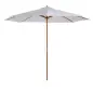 Sombrilla Terraza Exterior Ø300 cm con Techo Ventilado y Poste Desmontable de Madera para Terraza Patio Blanco