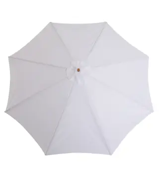 Sombrilla Terraza Exterior Ø300 cm con Techo Ventilado y Poste Desmontable de Madera para Terraza Patio Blanco