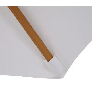 Sombrilla Terraza Exterior Ø300 cm con Techo Ventilado y Poste Desmontable de Madera para Terraza Patio Blanco