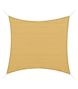 Toldo Vela Cuadrado 3x3 m Vela de Sombra para Jardín Patio Terraza HDPE Anti UV y Transpirable Color Arena