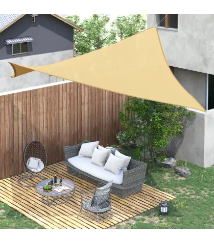 Toldo Vela Cuadrado 3x3 m Vela de Sombra para Jardín Patio Terraza HDPE Anti UV y Transpirable Color Arena