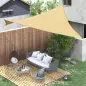 Toldo Vela Cuadrado 3x3 m Vela de Sombra para Jardín Patio Terraza HDPE Anti UV y Transpirable Color Arena