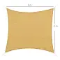 Toldo Vela Cuadrado 3x3 m Vela de Sombra para Jardín Patio Terraza HDPE Anti UV y Transpirable Color Arena