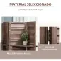 Biombo Plegable de 4 Paneles de Madera 162x170 cm Biombo Separador de Ambientes con 3 Estantes Nogal