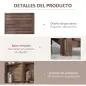 Biombo Plegable de 4 Paneles de Madera 162x170 cm Biombo Separador de Ambientes con 3 Estantes Nogal