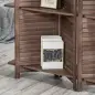 Biombo Plegable de 4 Paneles de Madera 162x170 cm Biombo Separador de Ambientes con 3 Estantes Nogal