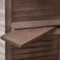 Biombo Plegable de 4 Paneles de Madera 162x170 cm Biombo Separador de Ambientes con 3 Estantes Nogal