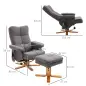 Sillón Relax Reclinable con Reposapiés 10 Puntos de Masaje Giratorio Mando a Distancia Bolsillo Lateral Gris Oscuro