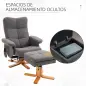Sillón Relax Reclinable con Reposapiés 10 Puntos de Masaje Giratorio Mando a Distancia Bolsillo Lateral Gris Oscuro