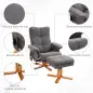 Sillón Relax Reclinable con Reposapiés 10 Puntos de Masaje Giratorio Mando a Distancia Bolsillo Lateral Gris Oscuro